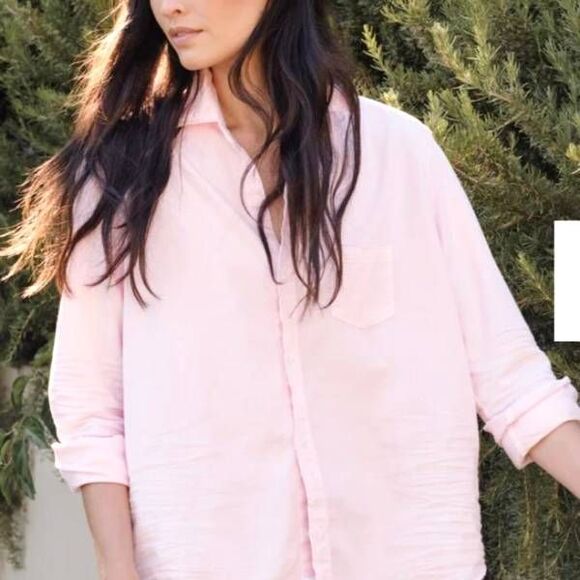 Frank&Eileen Eileen Relaxed Button-Up pink Blouse in Famous Denim sz XS - Picture 1 of 4